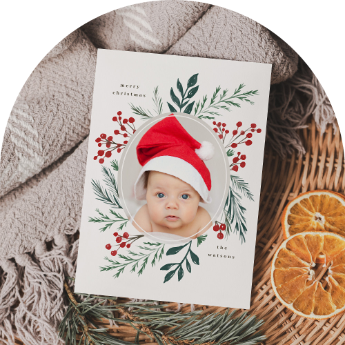 Photo of a baby Christmas card