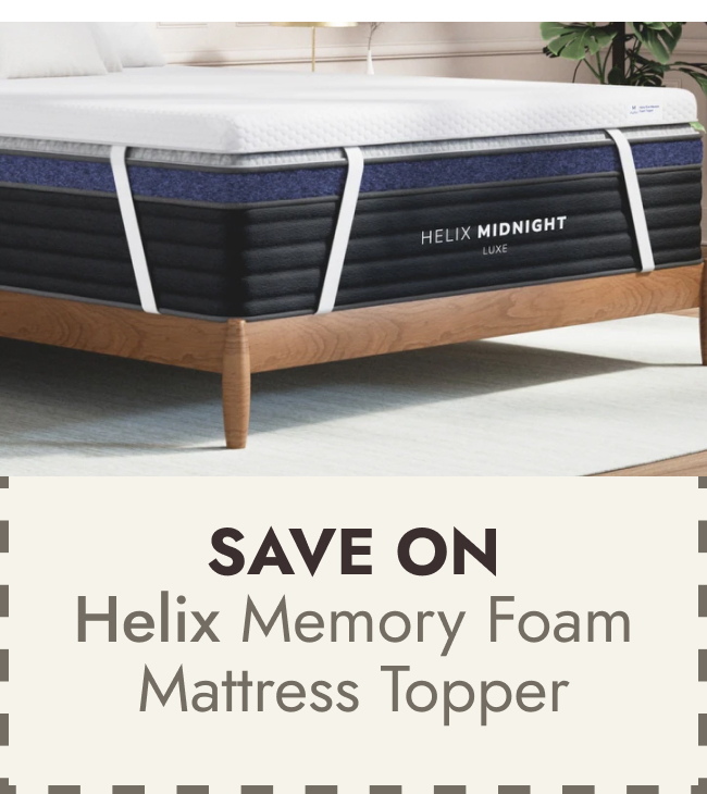 Helix Premium Memory Foam Mattress Topper with GlacioTex, Plush