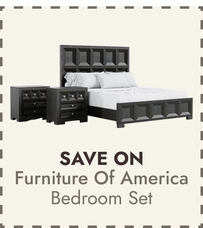 Furniture of America Durem Modern Classic 3-Piece Solid Wood Panel Bedroom Set with 3-Drawer Nightstand