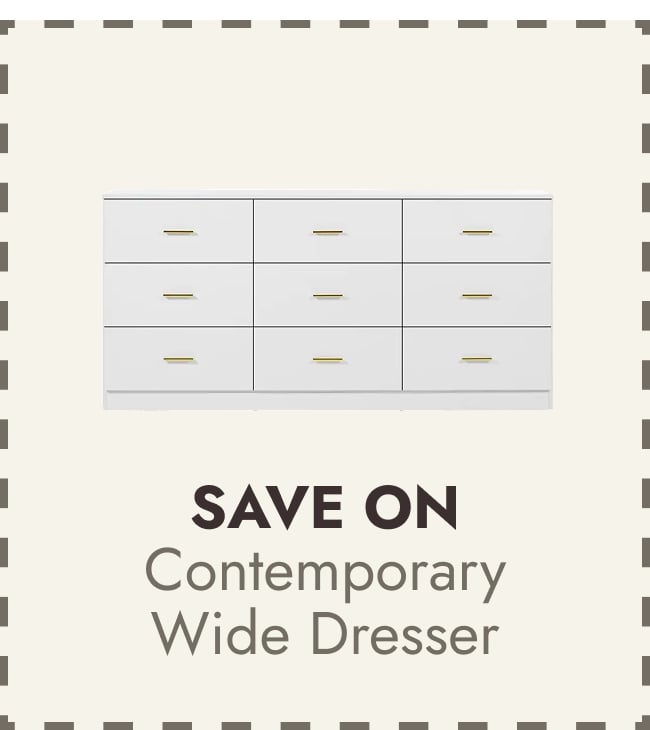 Contemporary 9-Drawer Wide Dresser