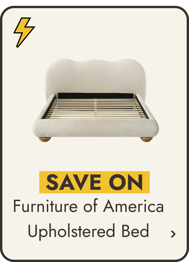 Furniture of America Nilo Modern White Boucle Upholstered Platform Bed