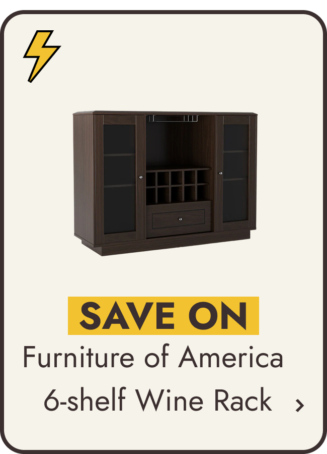 Furniture of America Rustic Espresso 6-shelf Dining Buffet with Wine Rack