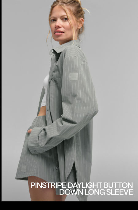 PINSTRIPE DAYLIGHT BUTTON DOWNLONG SLEEVE