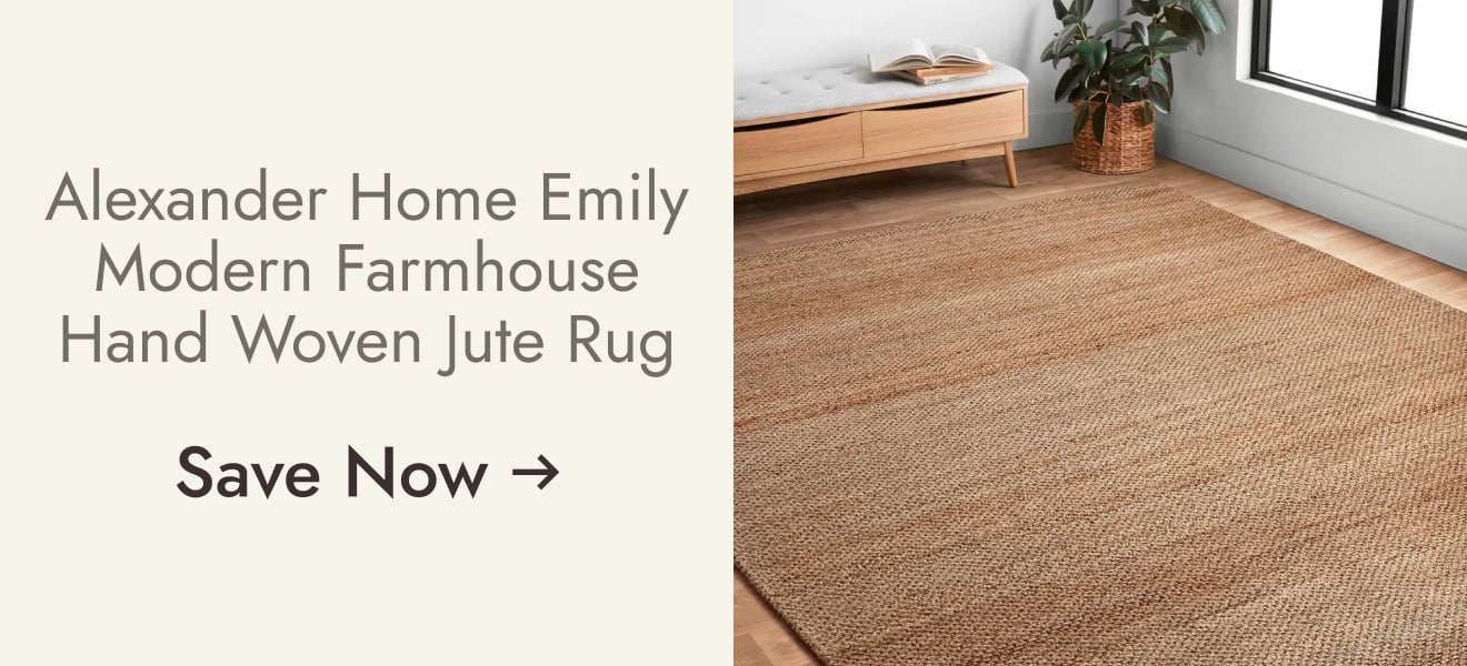 Alexander Home Emily Modern Farmhouse Hand Woven Jute Rug