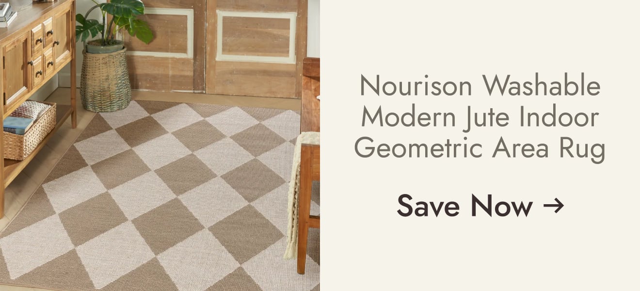 Nourison Washable Modern Jute Indoor Geometric Area Rug