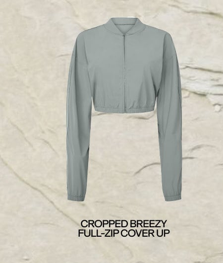 CROPPED BREEZY FULL-ZIP COVERUP