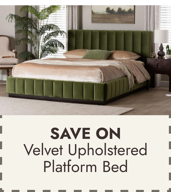 Granger Velvet Upholstered Platform Bed with Channel Tufted Headboard