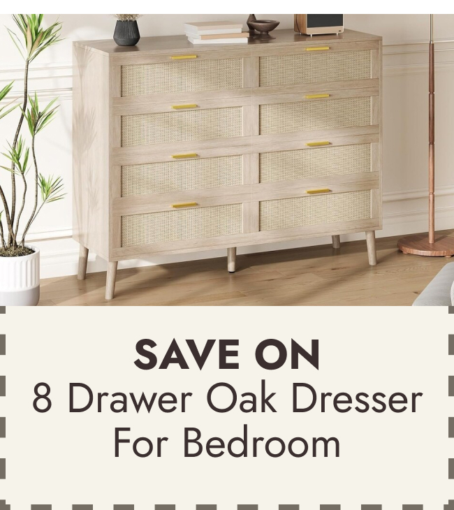8 Drawer Oak Dresser for Bedroom