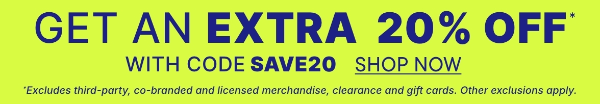 Get an Extra 20% off with code SAVE20
