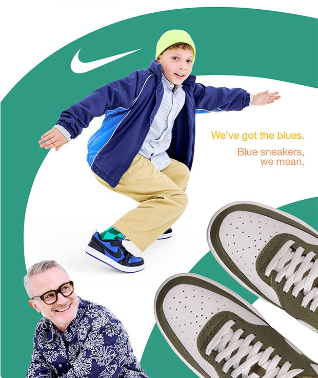 We've got the blues - Blue sneakers, we mean.