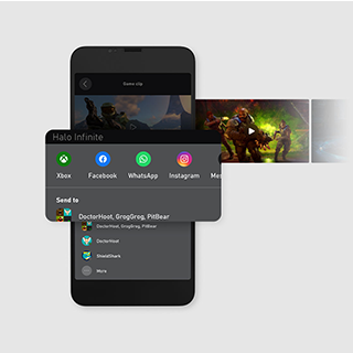 A mobile device displaying the share options within the Xbox app.
