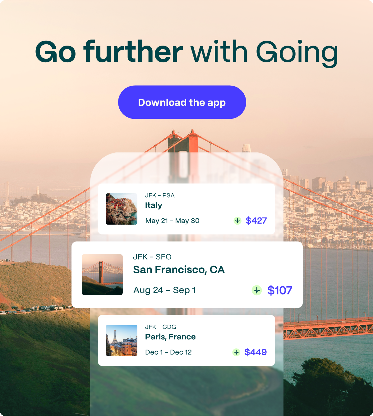 Go further with Going. Download the app.