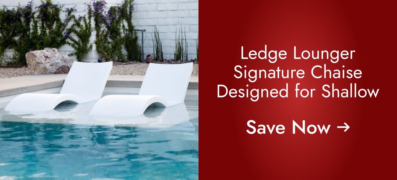 Ledge Lounger - Signature Chaise - Inside Pool & Sun Shelf Lounge Chair - Designed for Shallow Shelves Up to 9