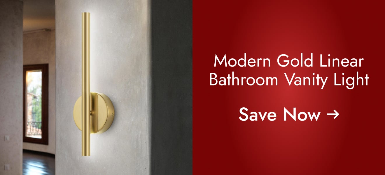 15.7 in. Modern Gold/Black Linear Bathroom Vanity Light Dimmable Integrated LED Wall Light