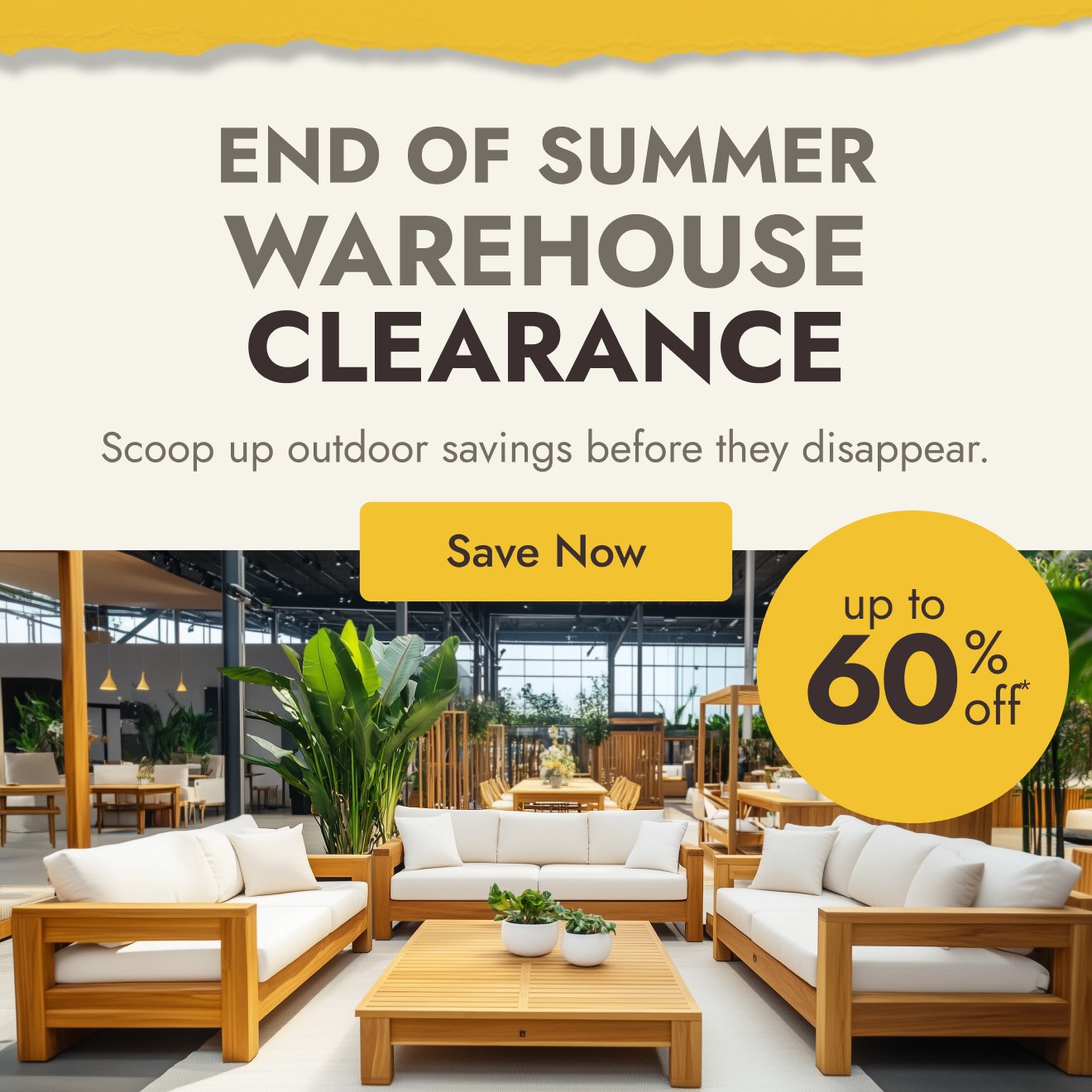 End of Summer Warehouse Clearance