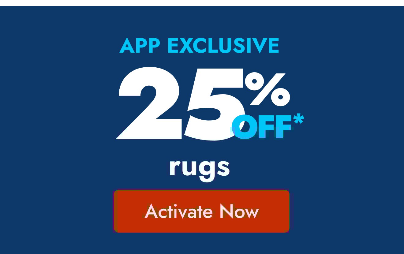 25% off rugs in app