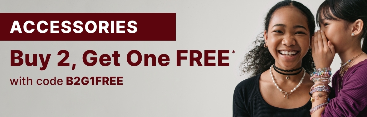 Buy 2 Accessories, get 1 free with code B2G1FREE