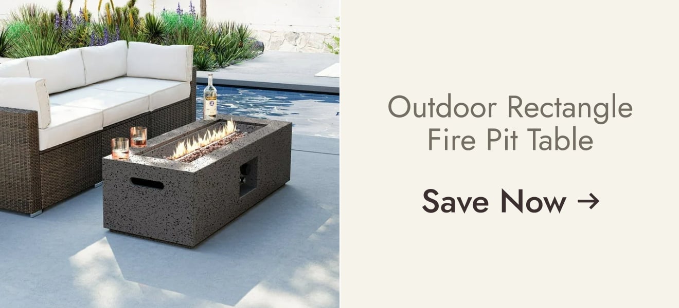 Outdoor Rectangle Fire Pit Table