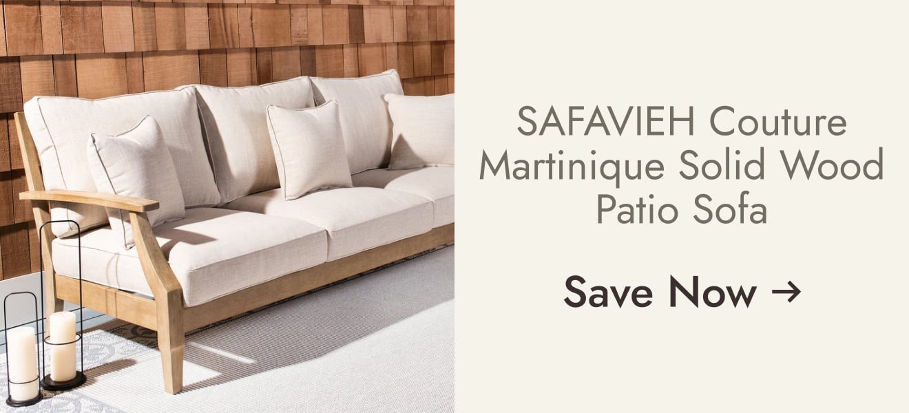 SAFAVIEH Couture Martinique Solid Wood Indoor/Outdoor Patio Sofa