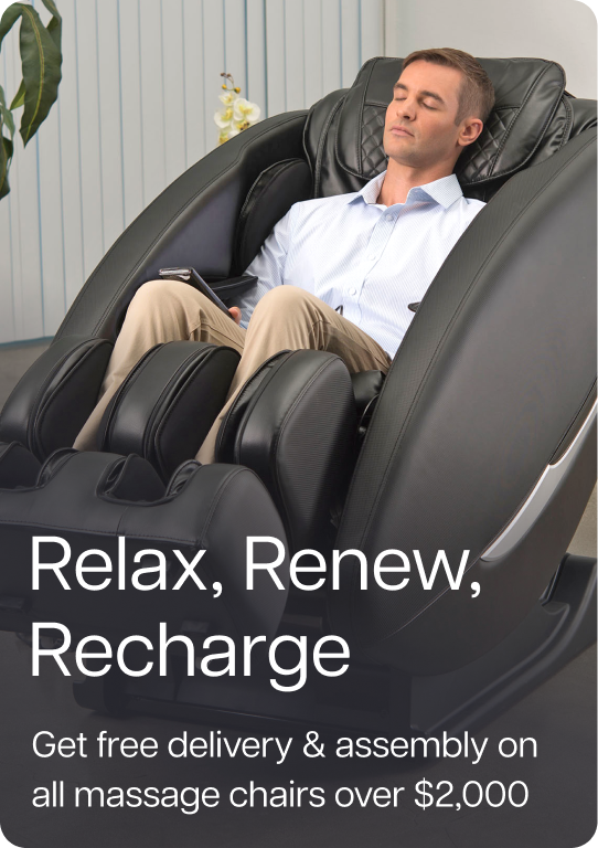 Relax, Renew, Recharge. Get free delivery and assembly on all massage chairs over $2,000.