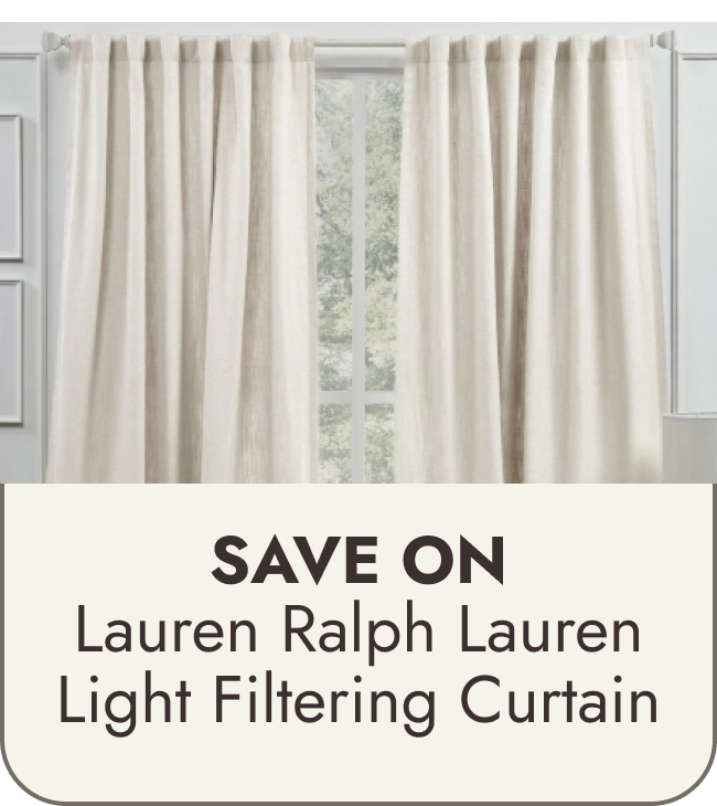 Lauren Ralph Lauren Vienna Light Filtering Back Tab Rod Pocket Curtain Panel