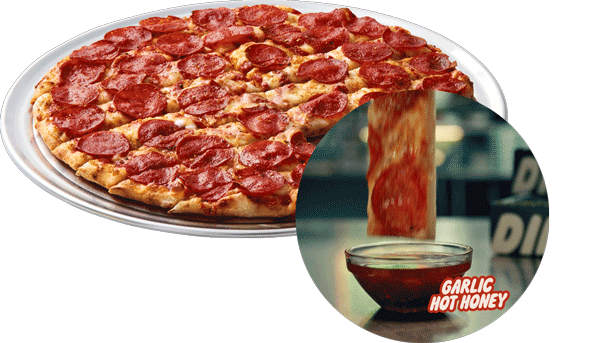 1-Topping Large Pizza & 4 Sauce Flight