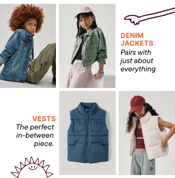 Denim Jackets, Vests + More
