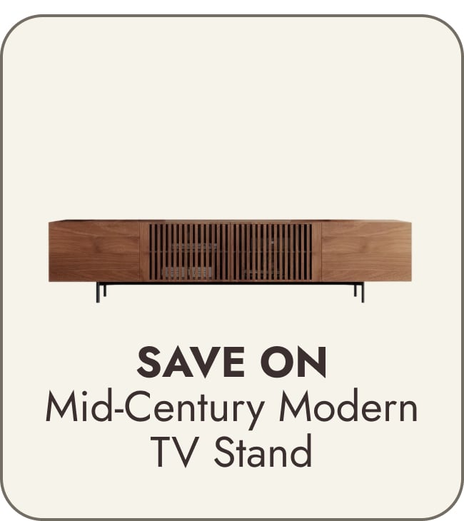 Mid-Century Modern TV Stand with 4 Door Storage Cabinets
