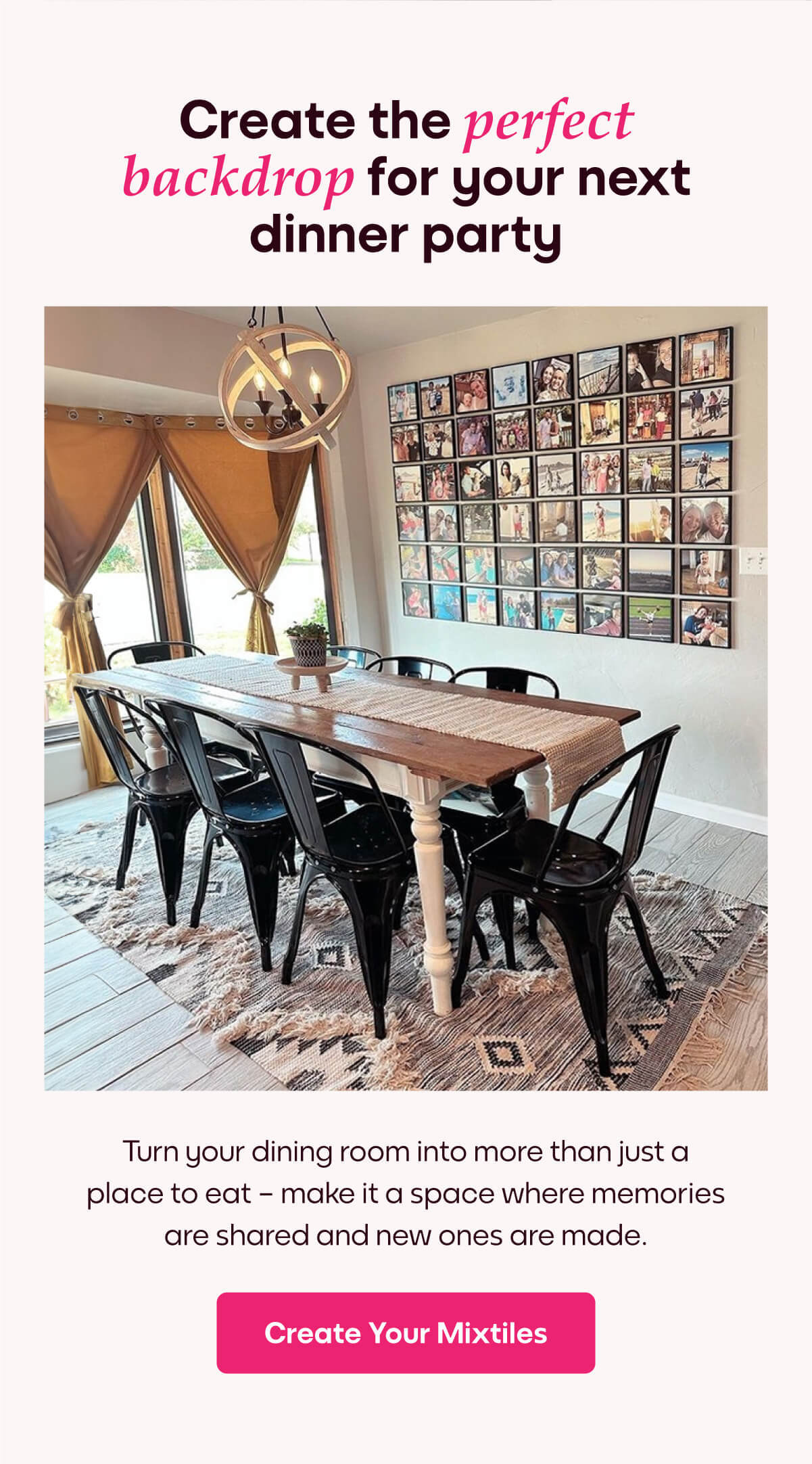[MIXTILES] Warm up your dining room with photo tiles of your favorite people. | ORDER NOW