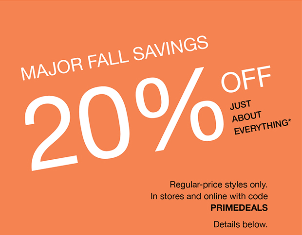 Major fall savings 20% off