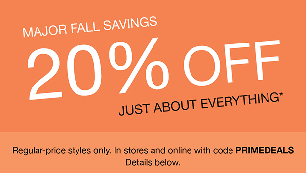 Major Fall Saving 20% Off
