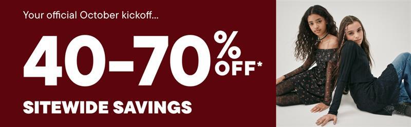 40-70% off Entire Site