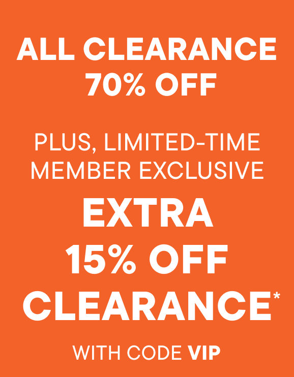 70% off Clearance + Member Exclusive Extra 15% off with code VIP