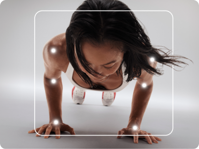 Peloton IQ analyzing form of woman doing push ups