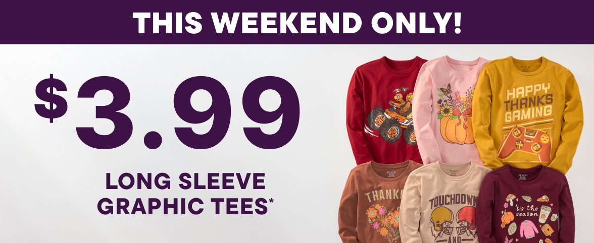 $3.99 Long Sleeve Graphic Tees