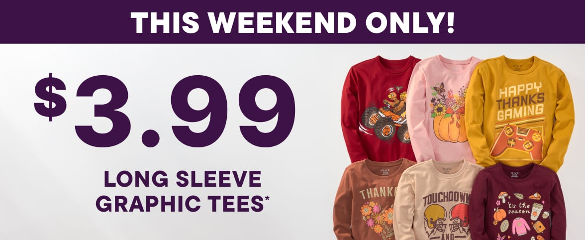 $3.99 Long Sleeve Graphic Tees