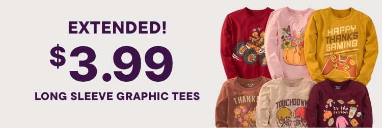 $3.99 Long Sleeve Graphic Tees