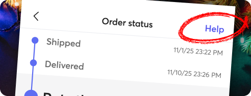 Navigate to your order status page