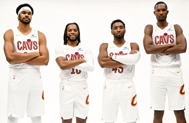 Jarrett Allen, Darius Garland, Donovan Mitchell, Evan Mobley