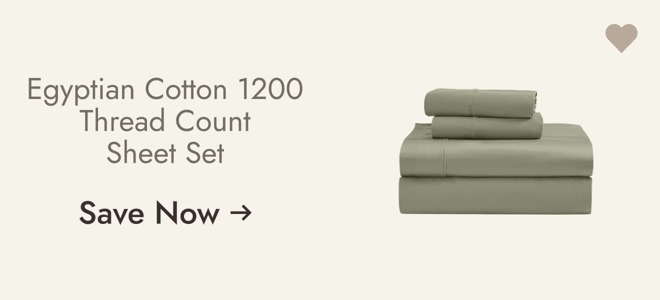 Egyptian Cotton 1200 Thread Count Sheet Set