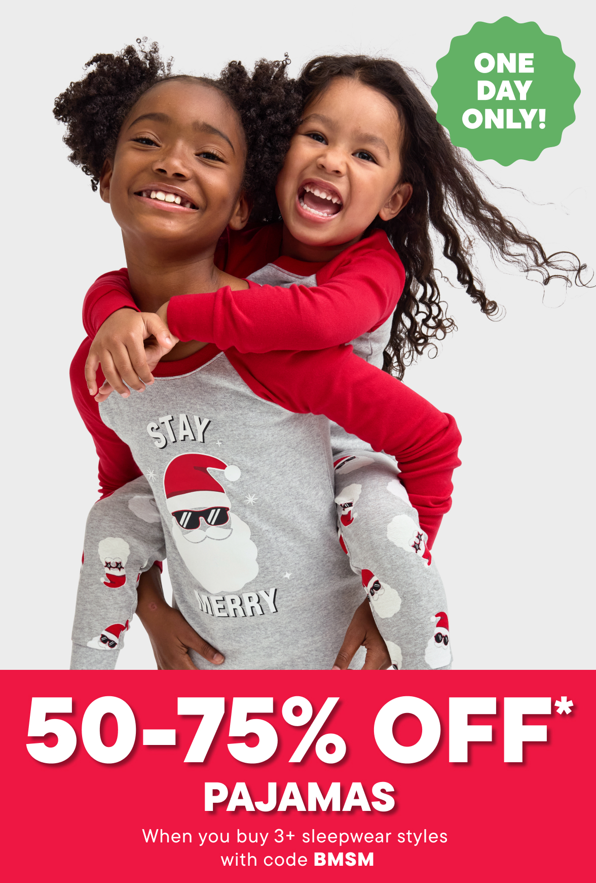50-75% off PJs when you buy 3+ styles with code BMSM
