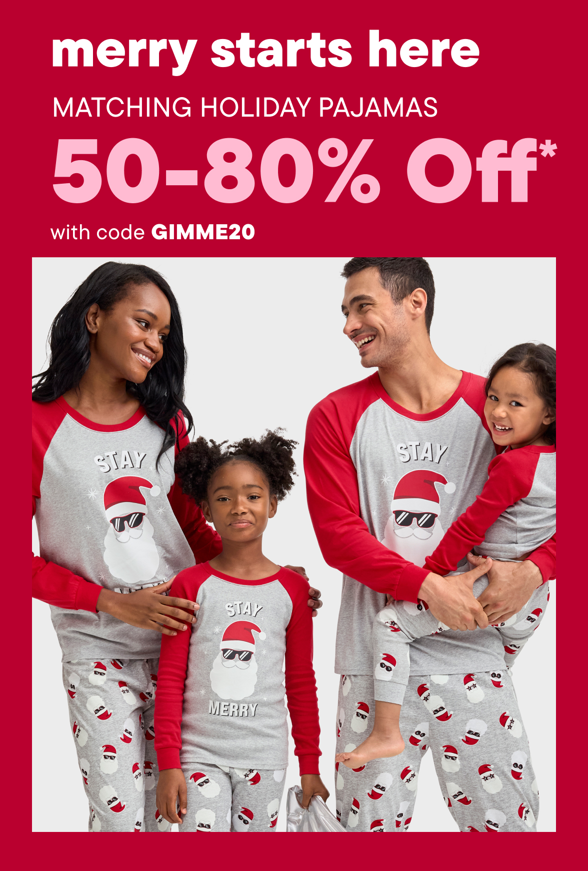 50-80% Off Matching Holiday Pajamas 