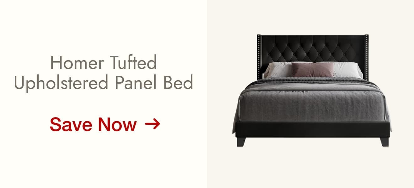 Homer Tufted Upholstered Panel Bed