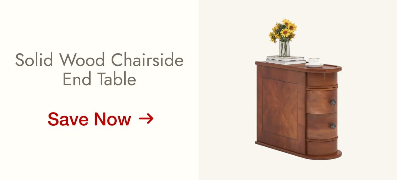 Solid Wood Chairside End Table