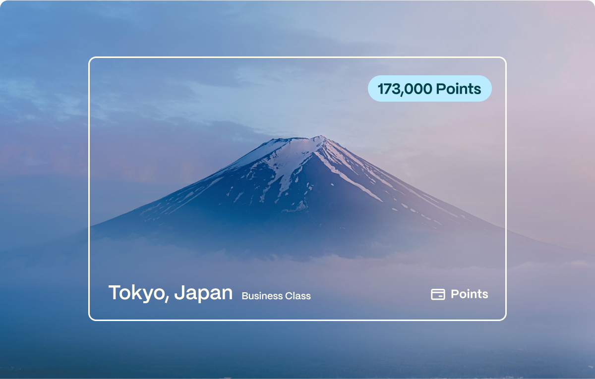Tokyo, Japan. Business Class. 173,000 points
