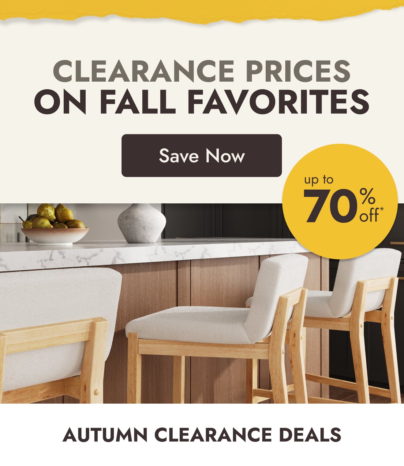 Fall Clearance deals: Up to 70% off