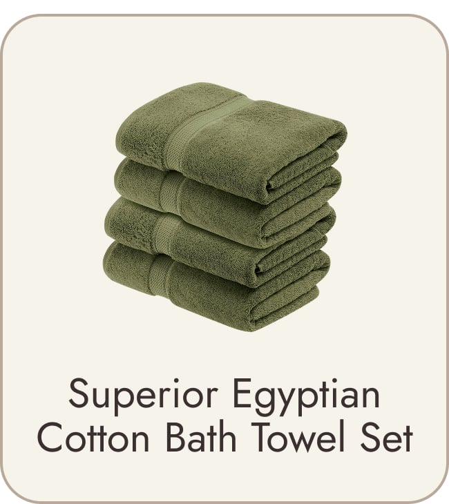 Superior Egyptian Cotton Pile Heavyweight Bath Towel Set of 4
