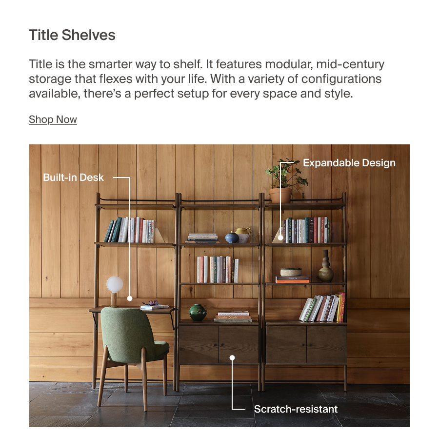 Title Shelves. Shop Now. 