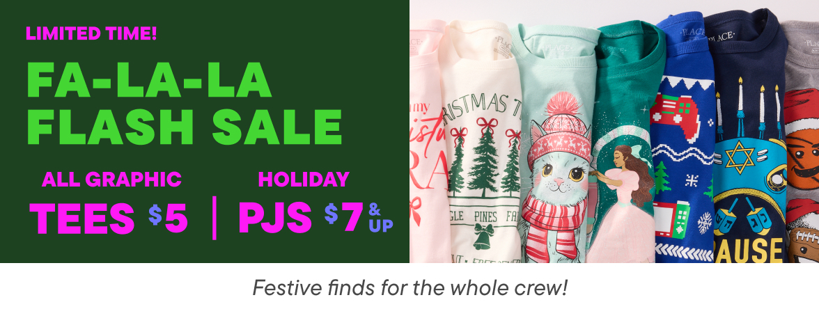 $5 Graphic Tees & $7+ Holiday Pajamas