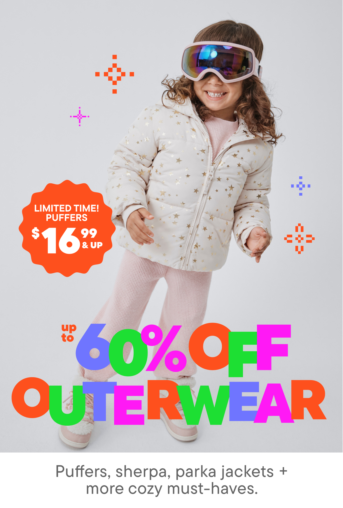 Up to 60% off Outerwear + $16.99 & up Puffer Jackets